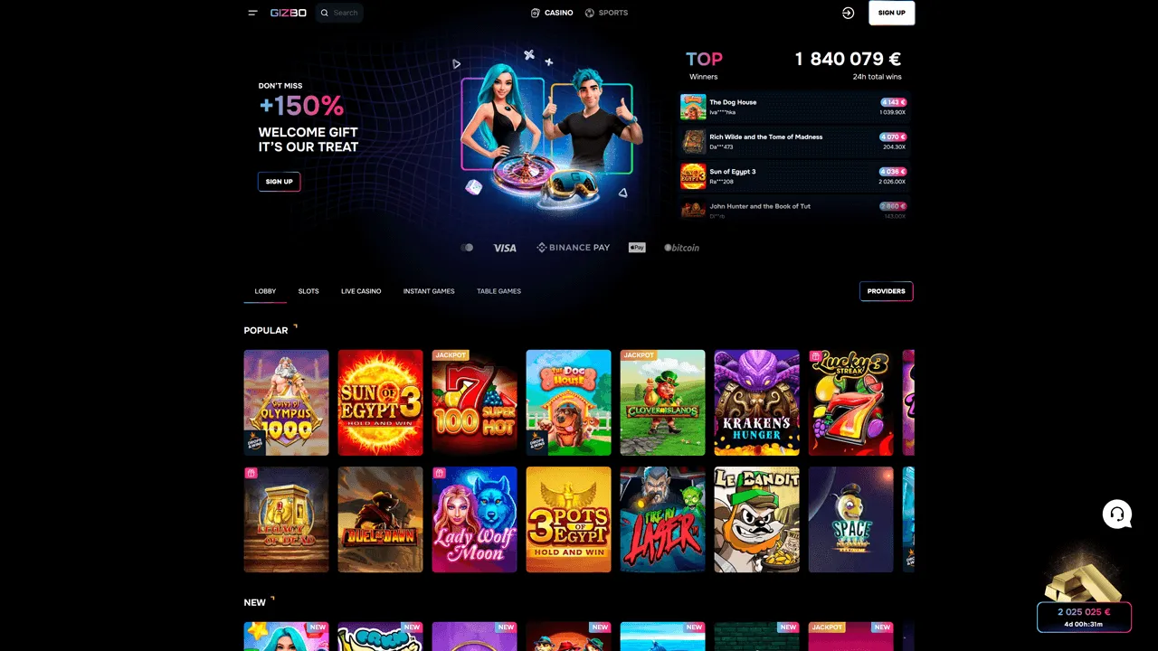 Gizbo Casino Preview Image