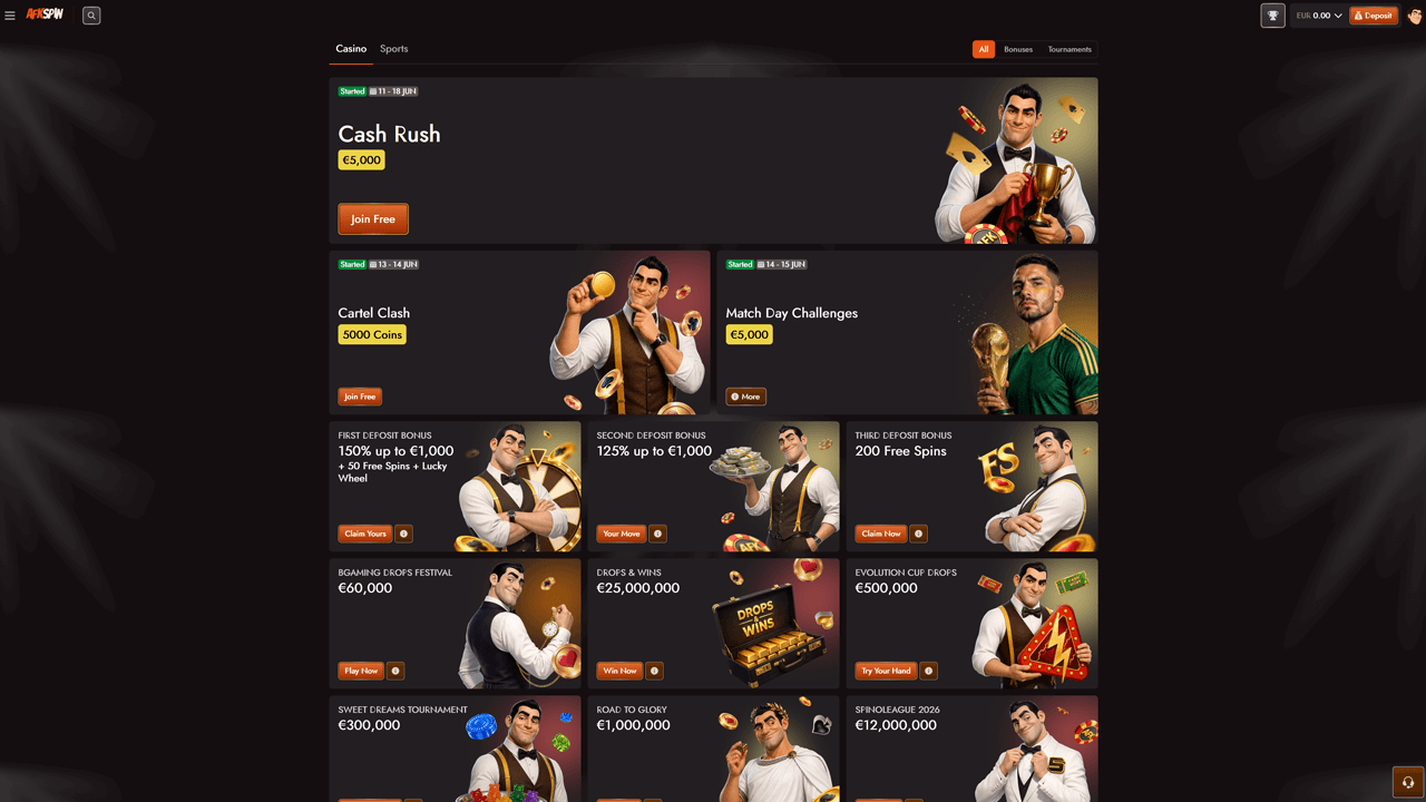 Afkspin Casino Bonuses Preview Image