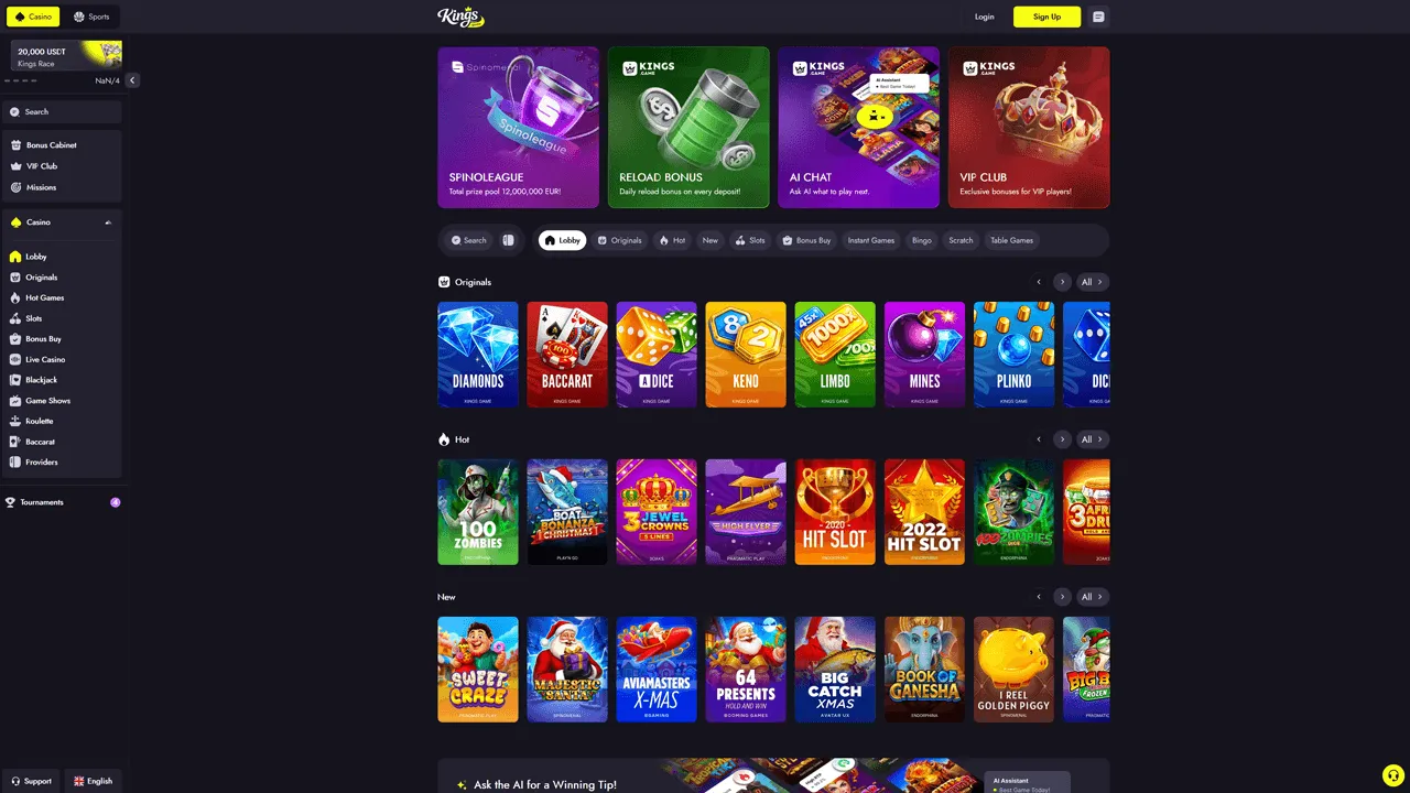 Kings Game Casino Game Lobby Preview Image