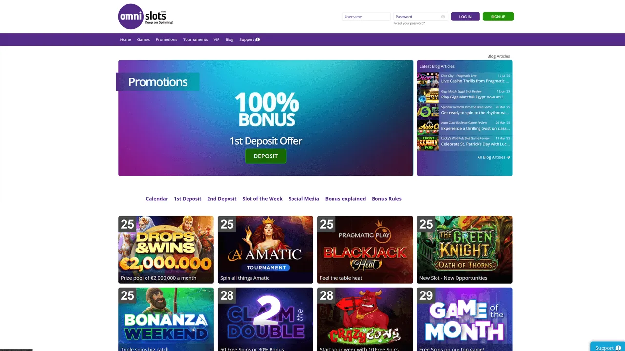 OmniSlots Casino Bonuses Preview Image