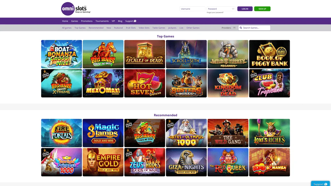OmniSlots Casino Game Lobby Preview Image