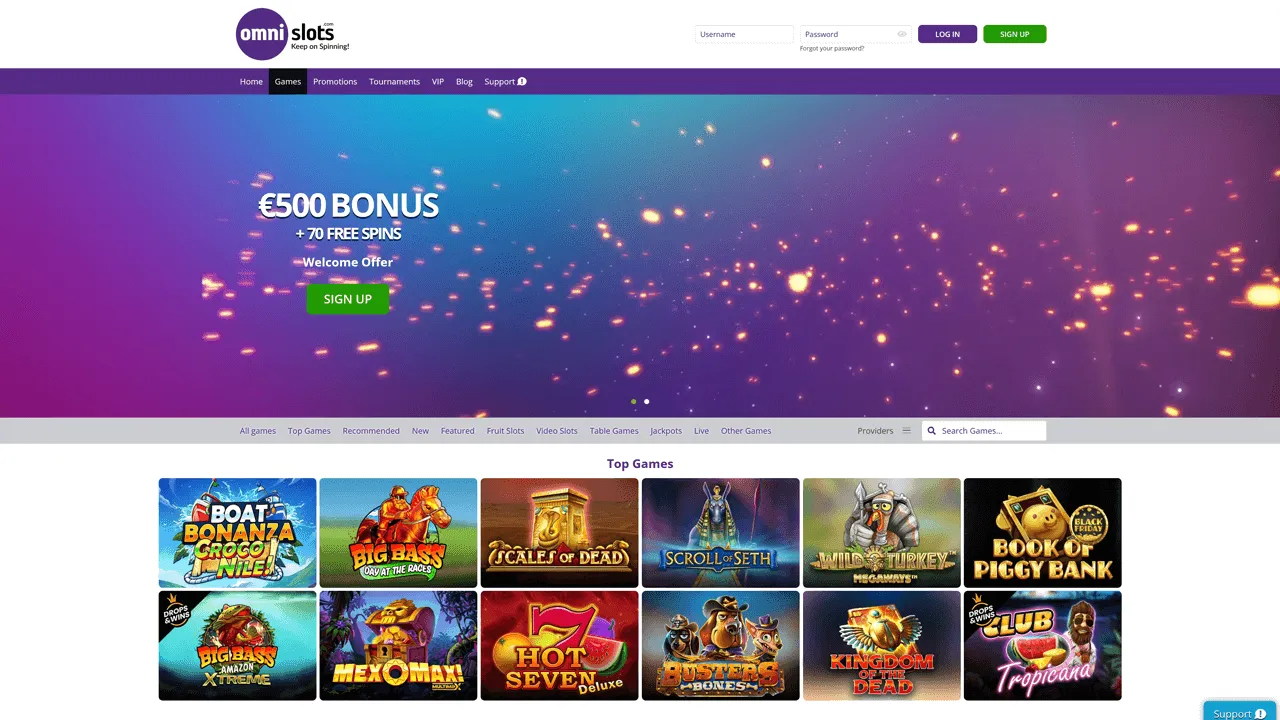 OmniSlots Casino Preview Image