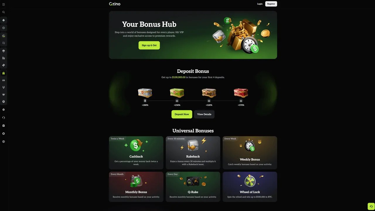Qzino Casino Bonuses Preview Image