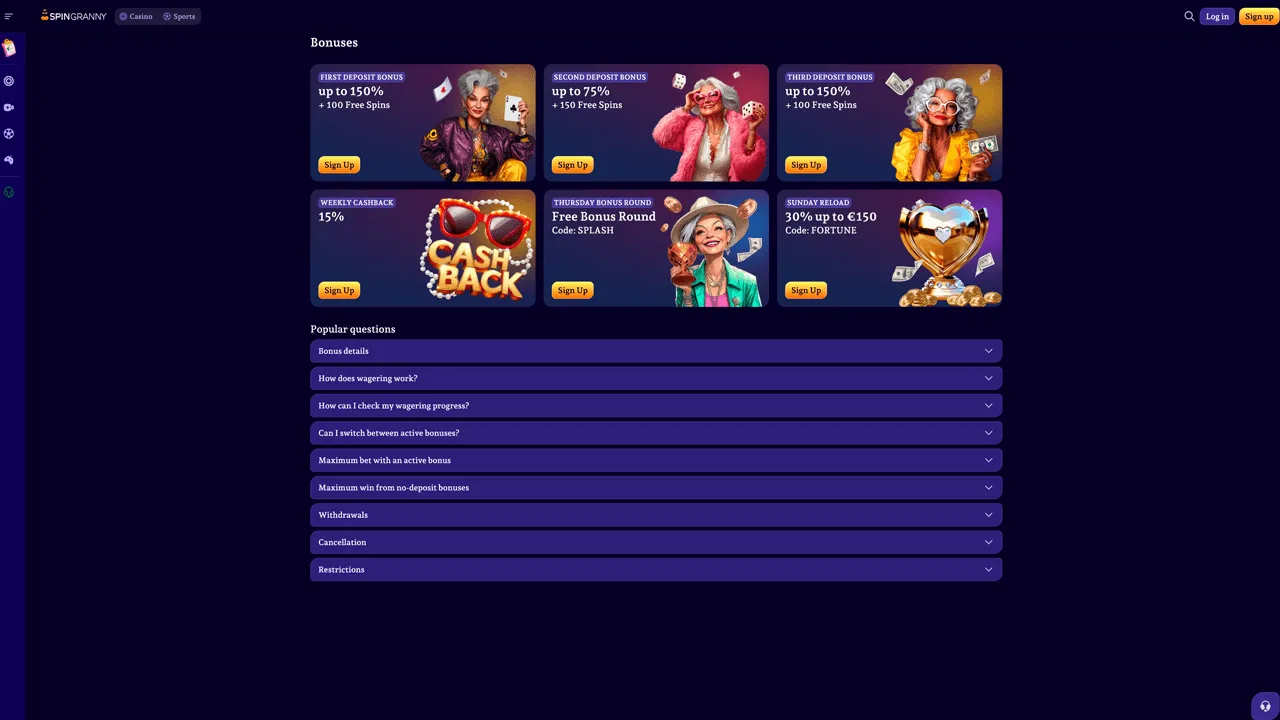 Spingranny Casino Bonuses Preview Image