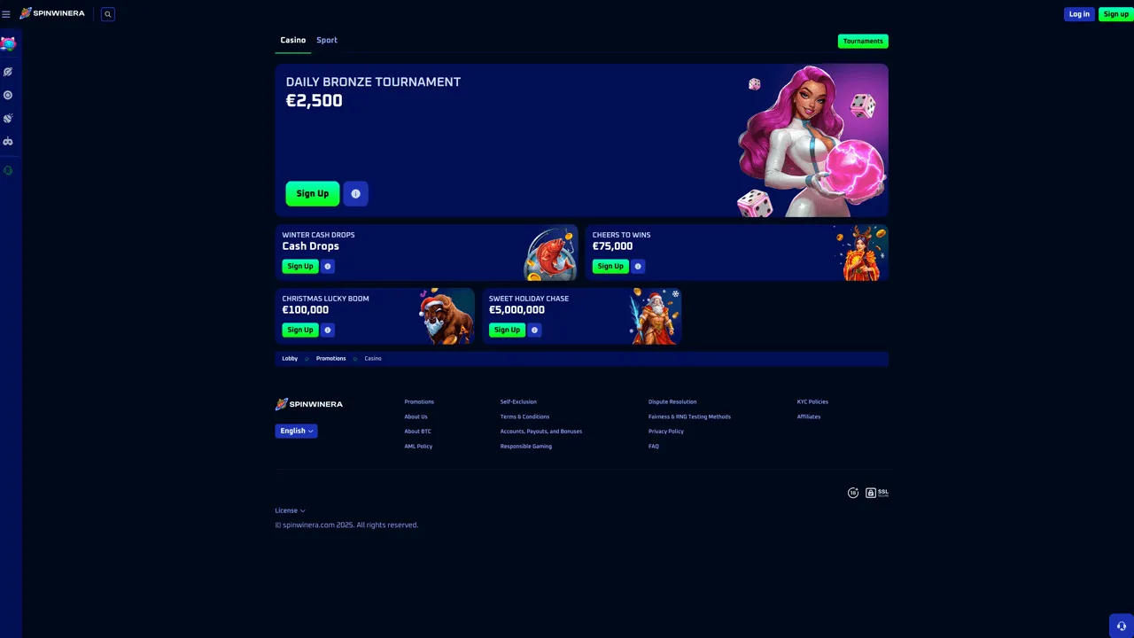 Spinwinera Casino Bonuses Preview Image