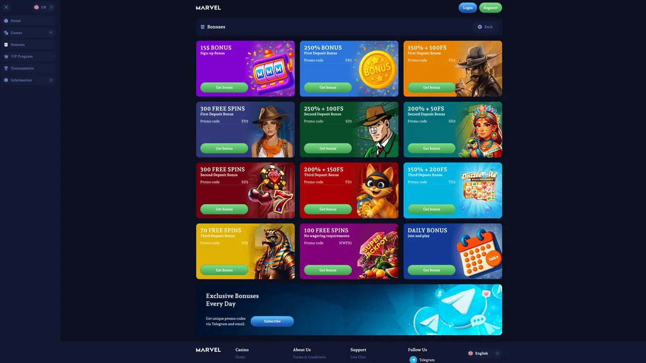 Marvel Casino Bonuses Preview Image