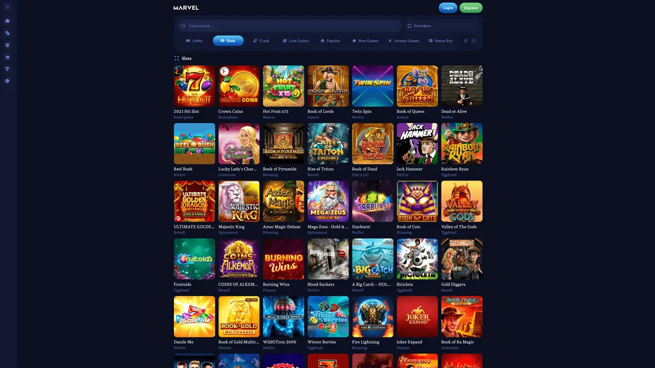 Marvel Casino Game Lobby Preview Image