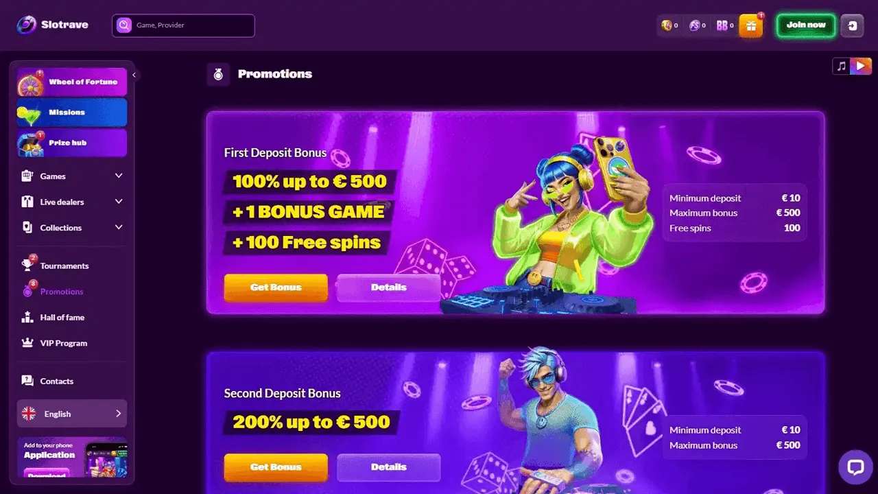 SlotRave Casino Bonuses Preview Image