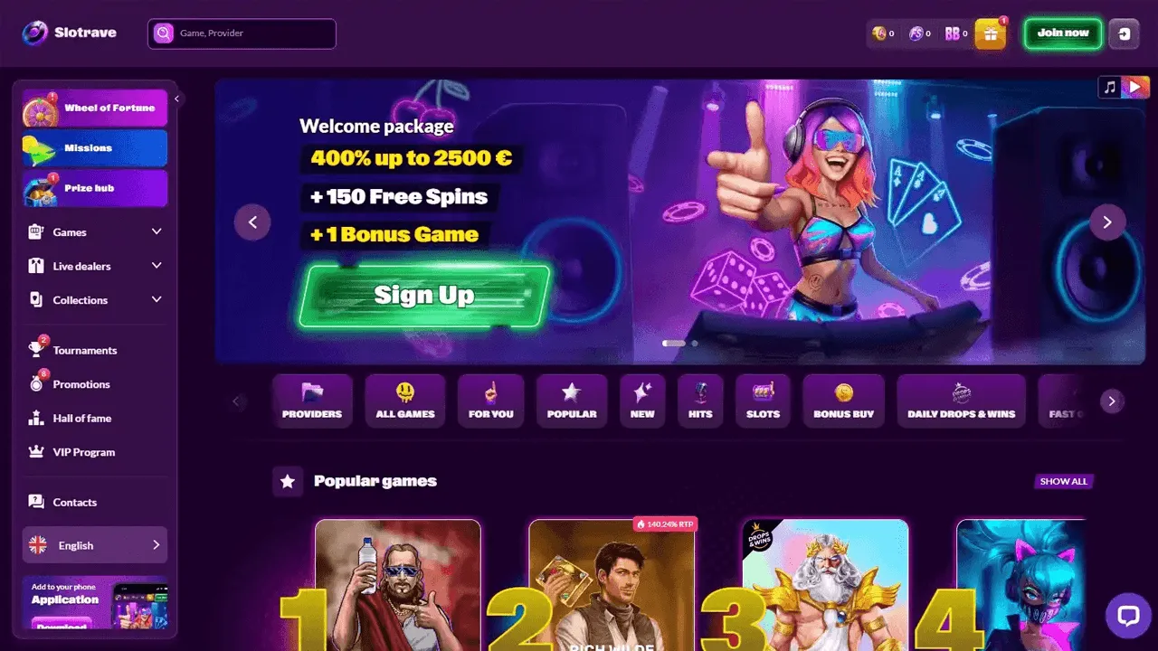 SlotRave Casino Preview Image