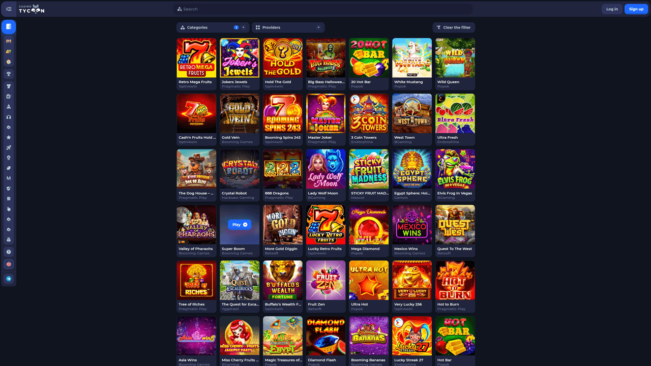 Tycoon Casino Game Lobby Preview Image