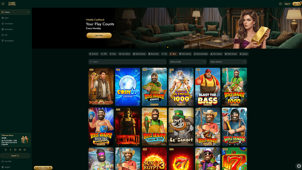 CashLounge Casino Game Lobby Preview Image