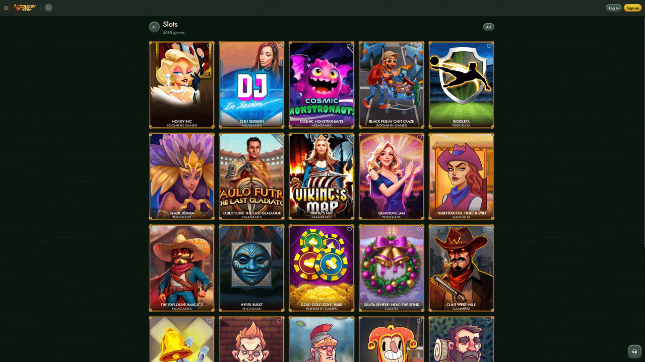 CowboySpin Casino Game Lobby Preview Image