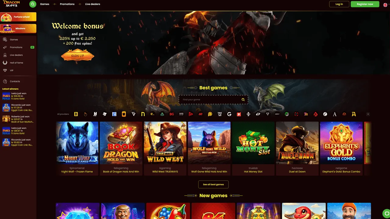 DragonSlots Casino Preview Image
