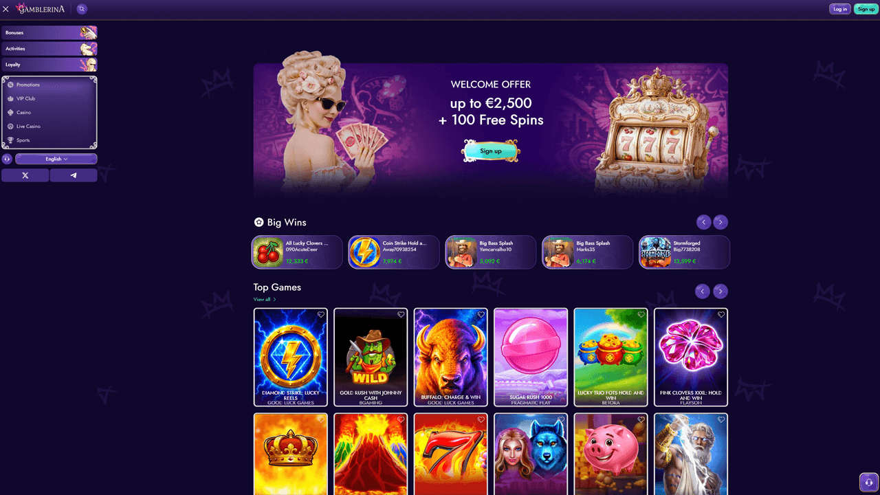 Gamblerina Casino Preview Image