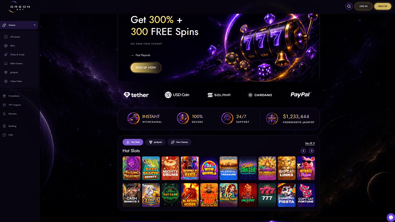 Oreon Bet Casino Preview Image