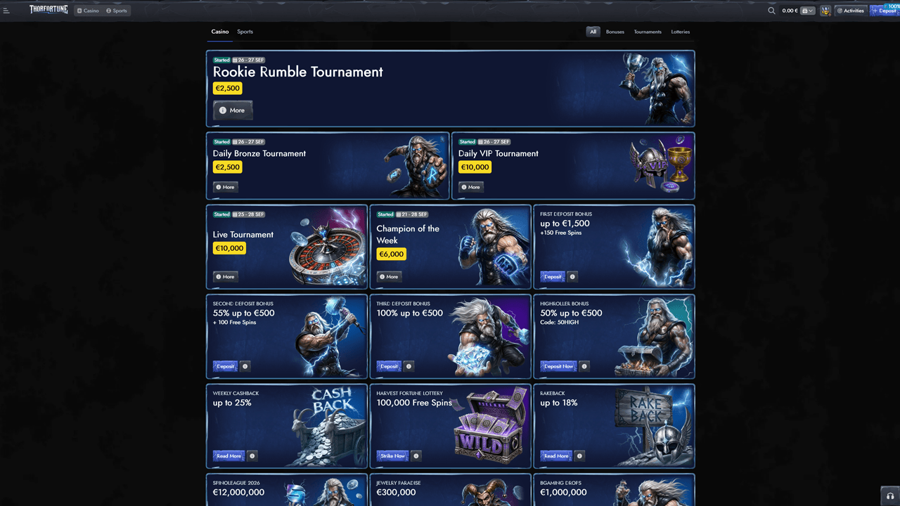 ThorFortune Casino Bonuses Preview Image
