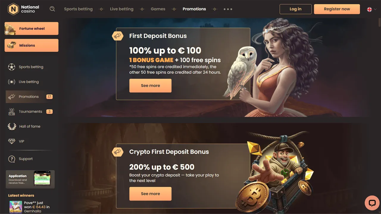 National Casino Bonuses Preview Image